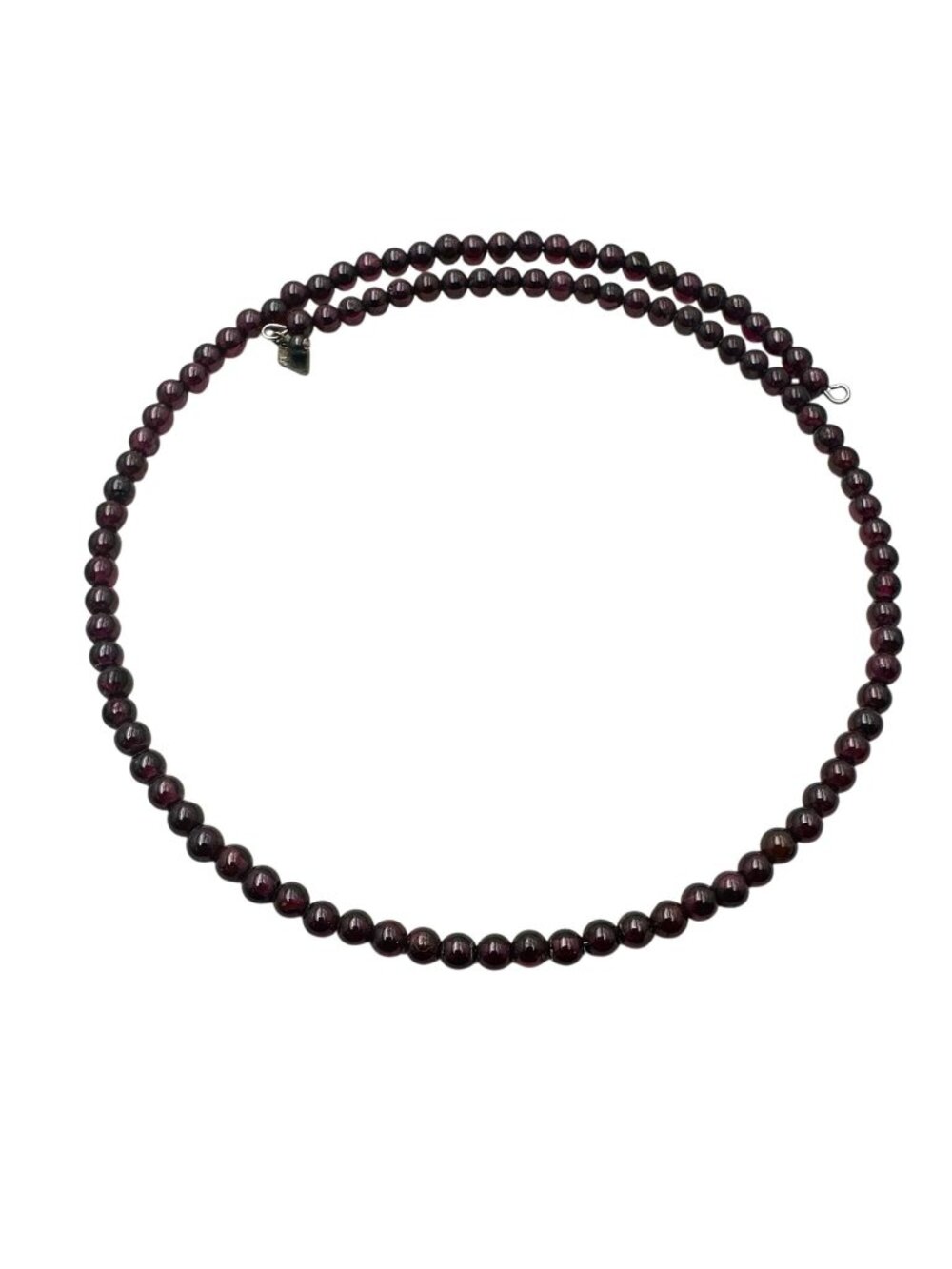 Silpada Sterling Silver Red Ganet Bead Choker Necklace 16” N0549